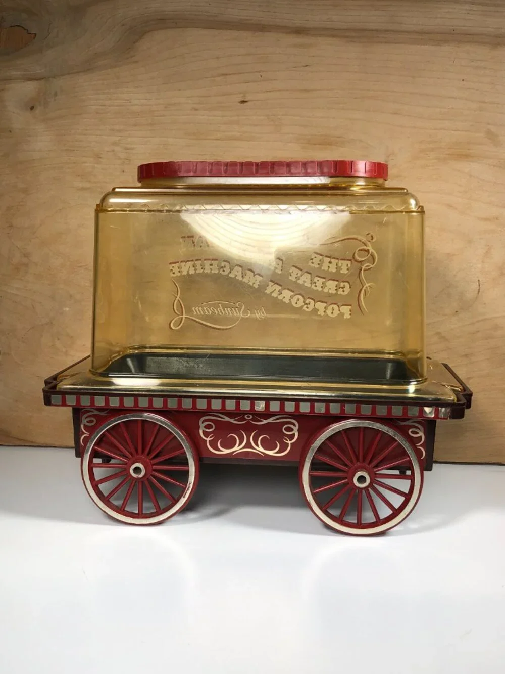 Vintage 1976 Sunbeam Great American Popcorn Machine Wagon Corn Popper #18-90 MCM